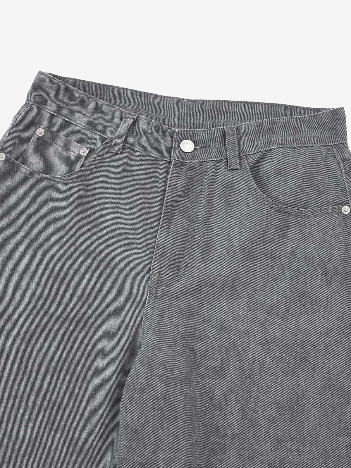 Retro Distressed Washed Texture Wide-Leg Pants - Image 3