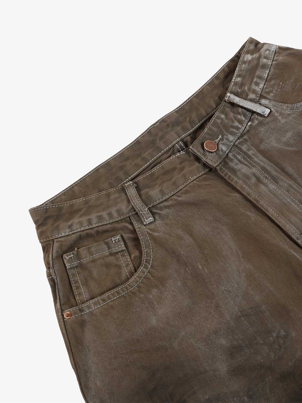 Retro Graffiti Painted Distressed Wide-Leg Jeans - Image 7
