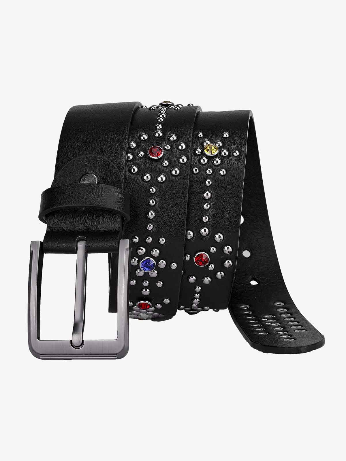 Retro Multicolor Gem Studded PU Belt - Image 3