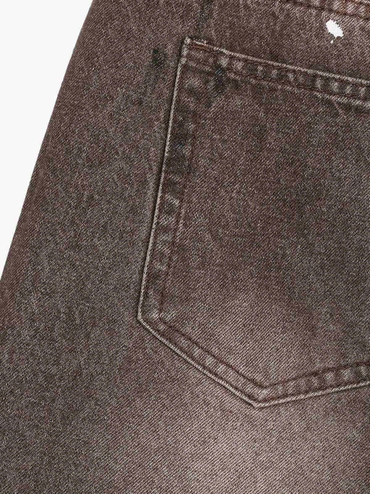 Retro Patchwork Washed Wide Leg Denim Jeans - Image 13