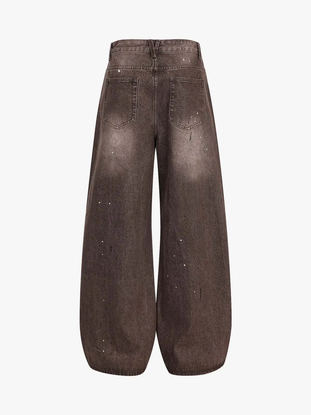 Retro Patchwork Washed Wide Leg Denim Jeans - Image 7