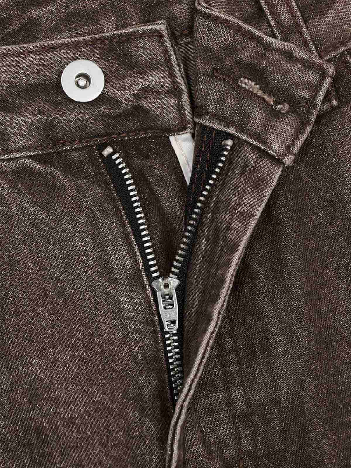 Retro Patchwork Washed Wide Leg Denim Jeans - Image 9