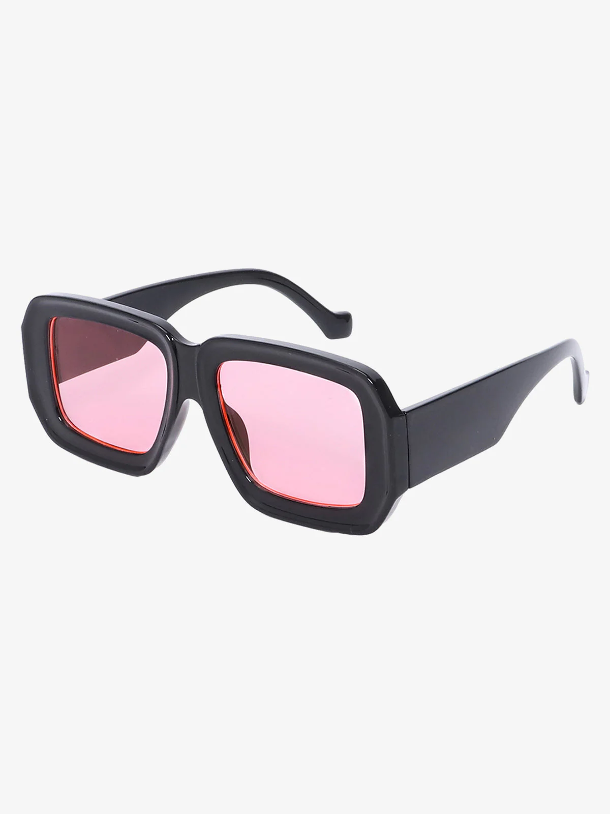 Retro Square Frame Wide Temple Sunglasses - Image 3
