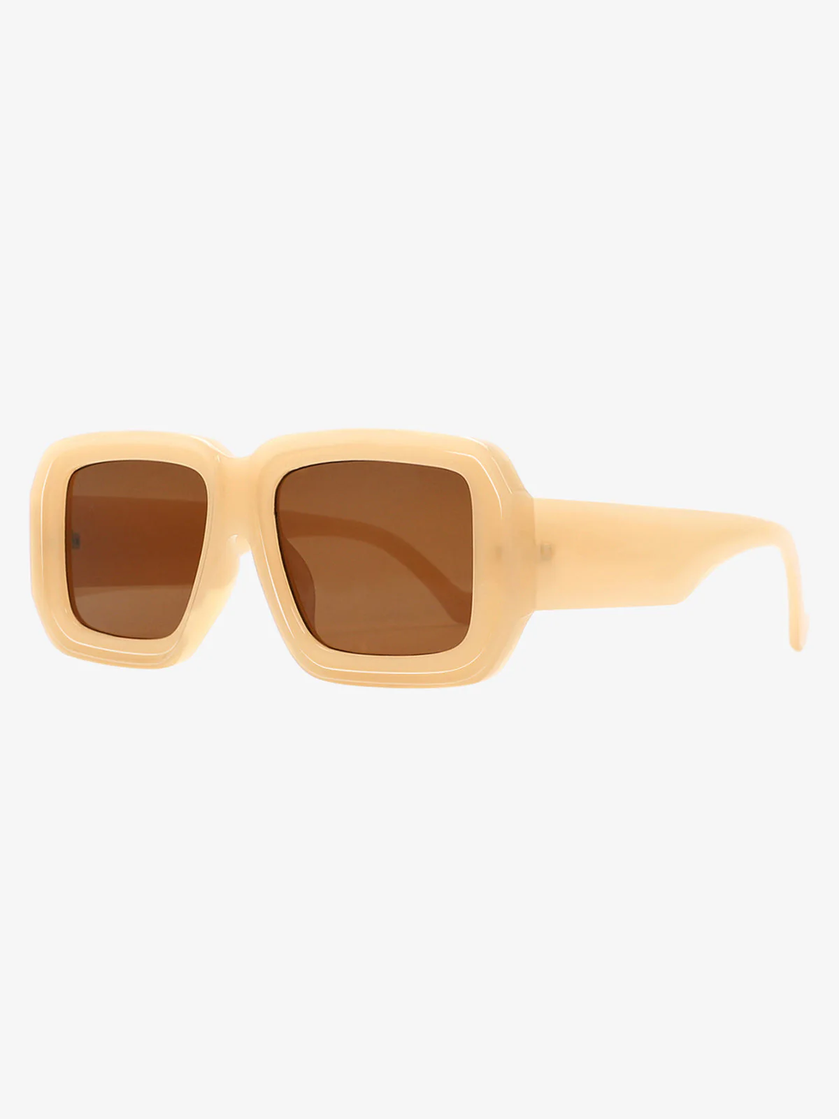 Retro Square Frame Wide Temple Sunglasses - Image 4