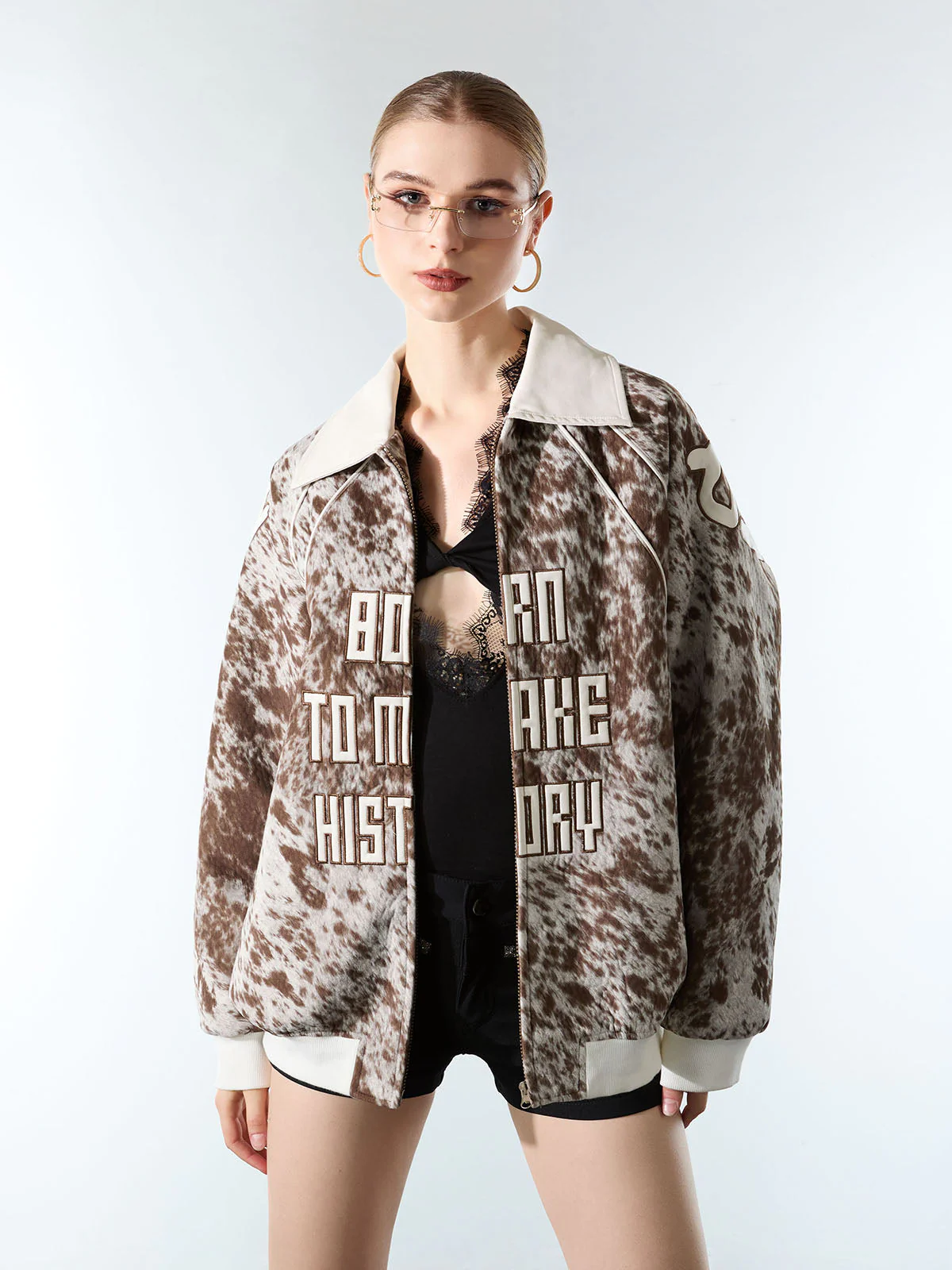 Retro Statement Snow Leopard Fleece Jacket - Image 11