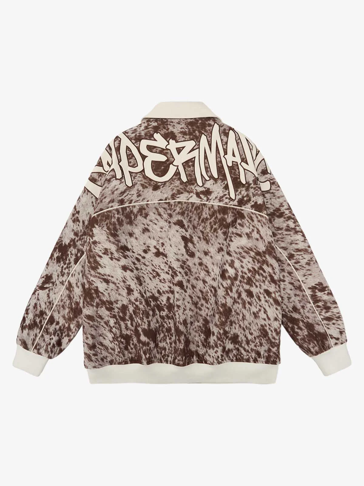 Retro Statement Snow Leopard Fleece Jacket - Image 2