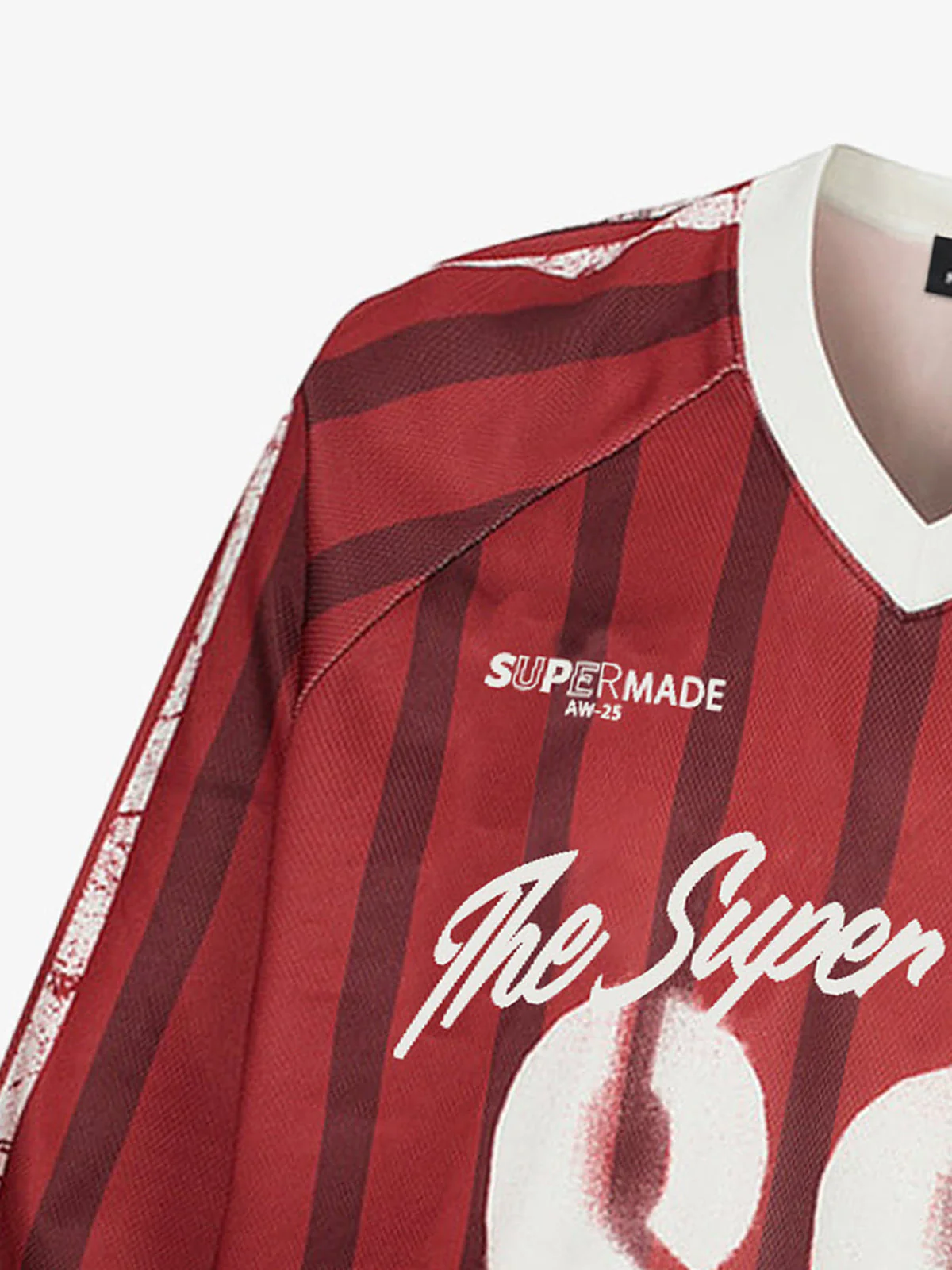 Retro Striped 88 Print Graphic Jersey Long-Sleeved T-Shirt - Image 3