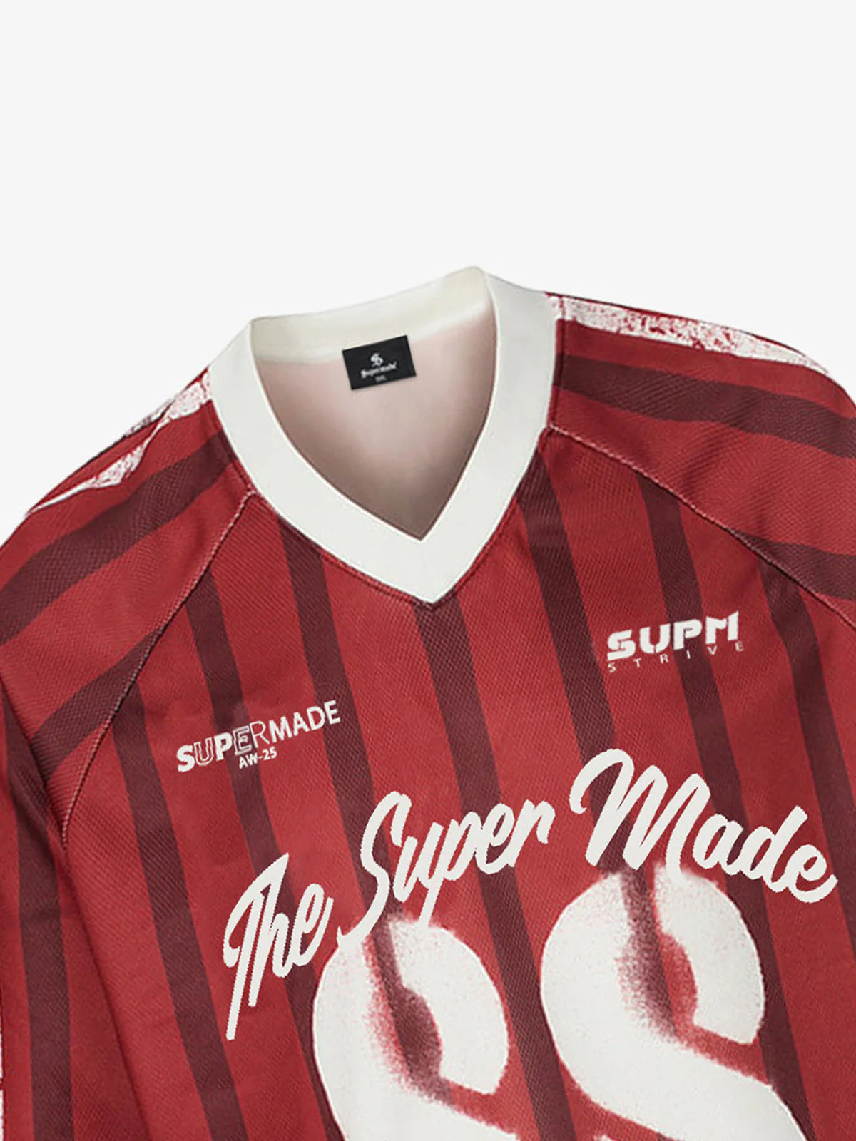 Retro Striped 88 Print Graphic Jersey Long-Sleeved T-Shirt - Image 5
