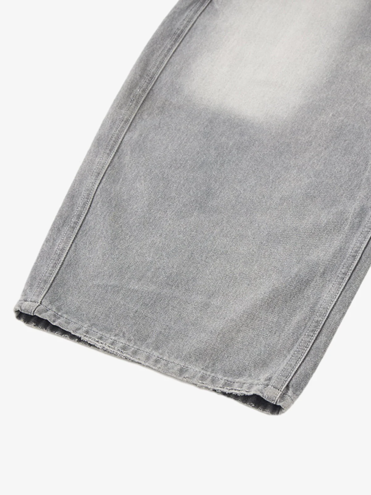 Retro Washed Distressed Curved Blade Wide-Leg Jeans - Image 10