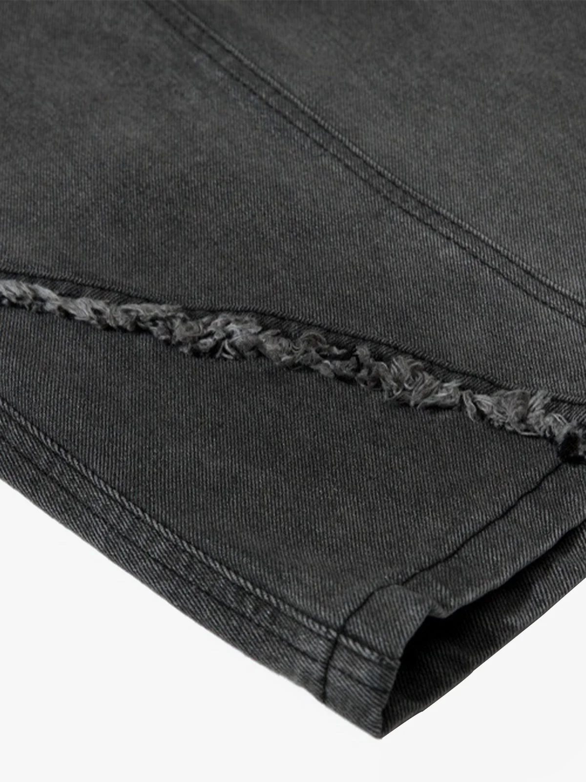 Retro Washed Distressed Deconstructed Patchwork Barrel Jeans - Image 12