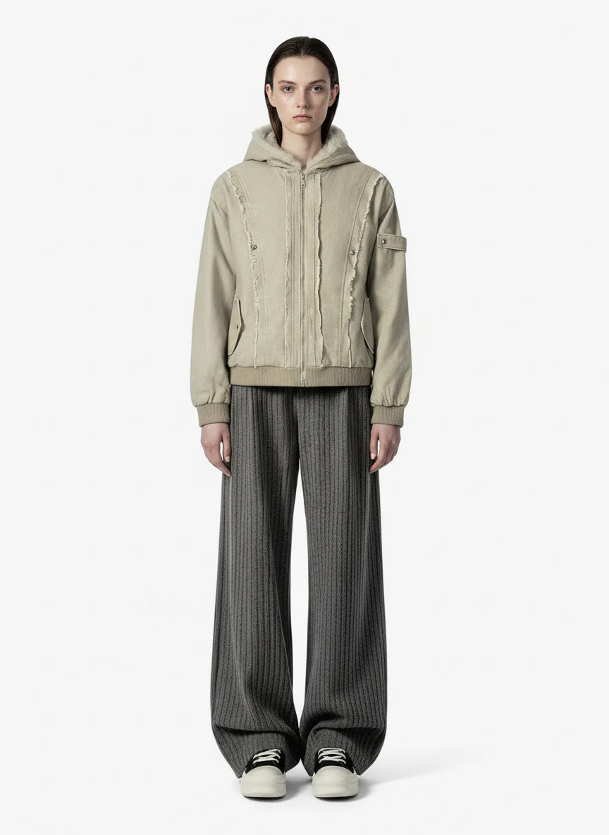 Retro Wool Blend Pleated Baggy Trousers - Image 5
