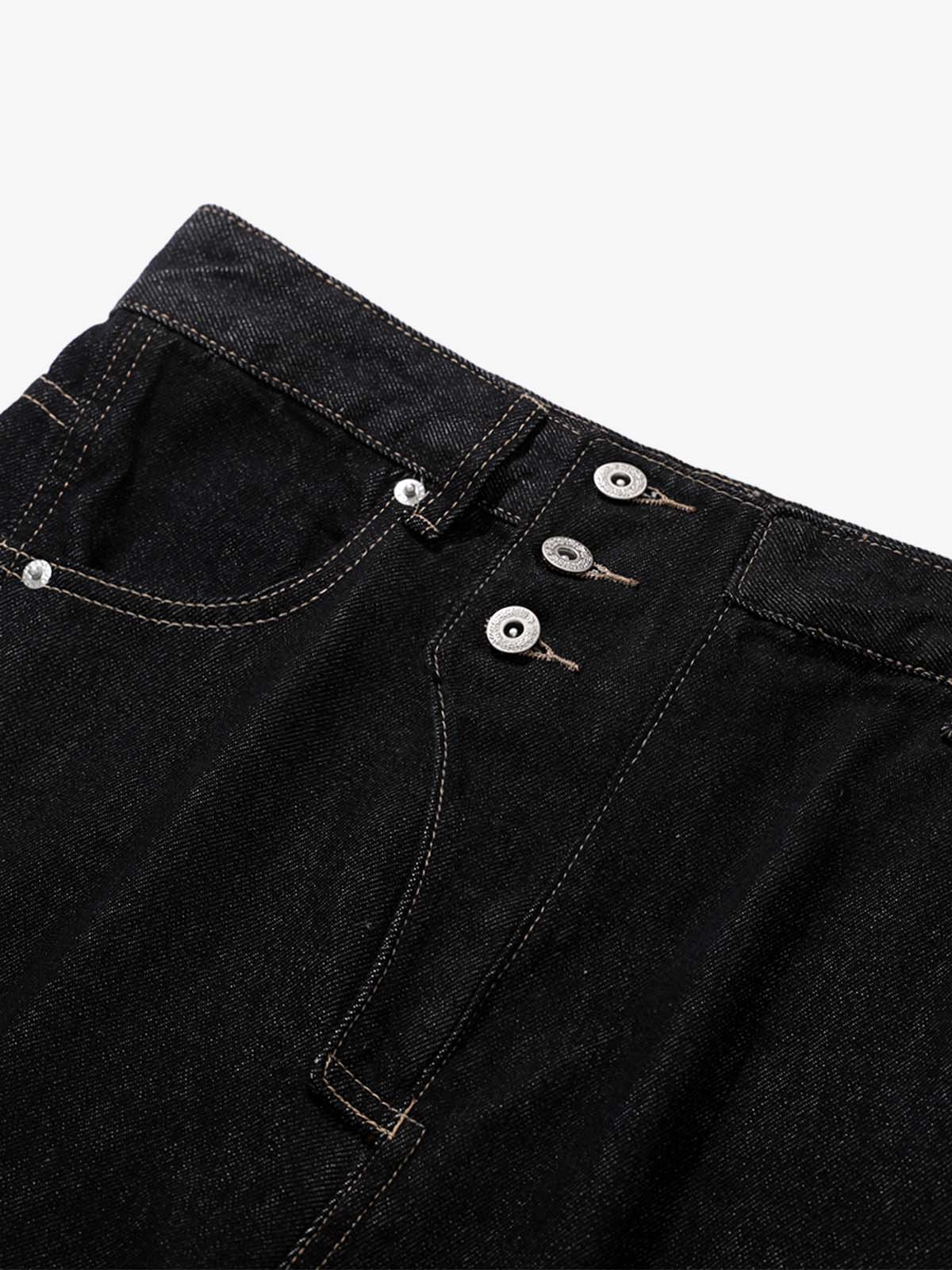 Reverse-Stitched Multi-Button Jeans - Image 5
