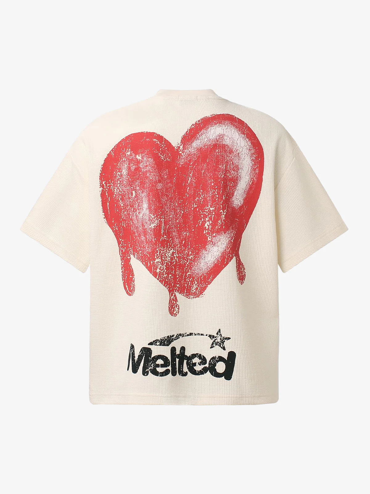Skeleton & Melted Heart Graphic Waffle Knit T-Shirt - Image 11