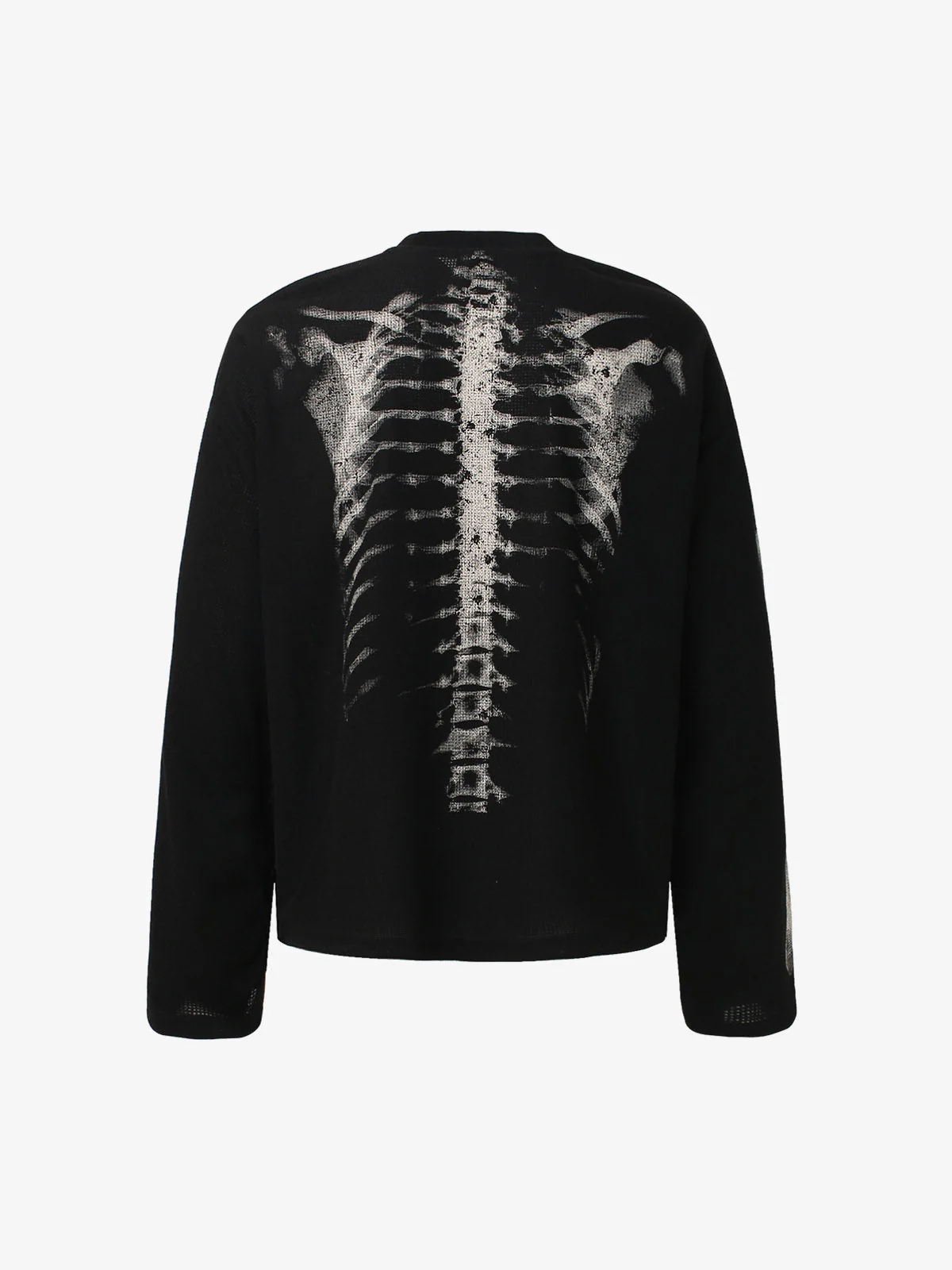 Skeleton Graphic Waffle Sweatshirt - 2495 - Image 9