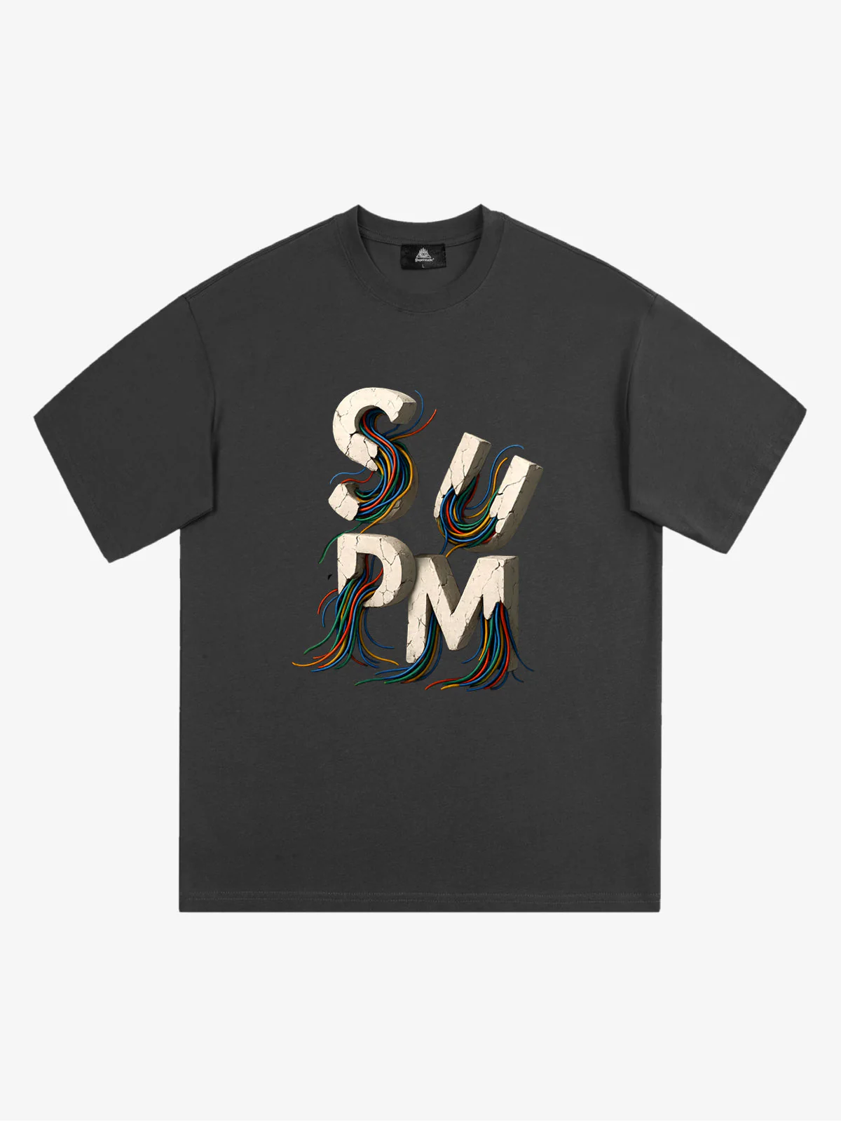 SPMD Letter Cable Graphic T-Shirt - Image 5