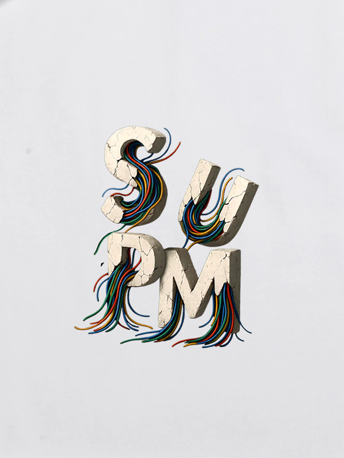 SPMD Letter Cable Graphic T-Shirt - Image 9