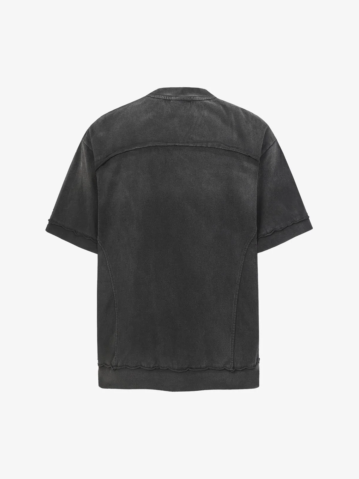 Spray Washed Raw Edge Raglan Knit T-Shirt - Image 5