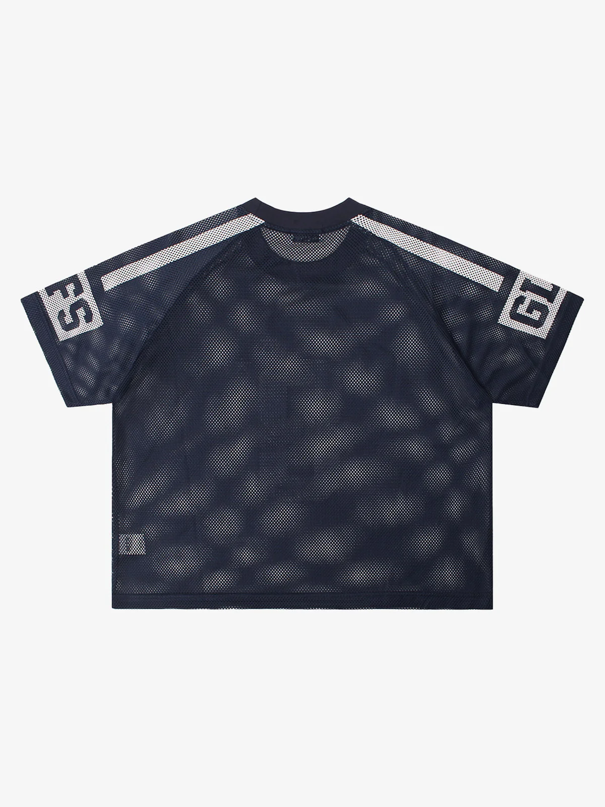 Star Design Number 8 Cropped Sleeve Stripes Jersey T-Shirt - Image 7