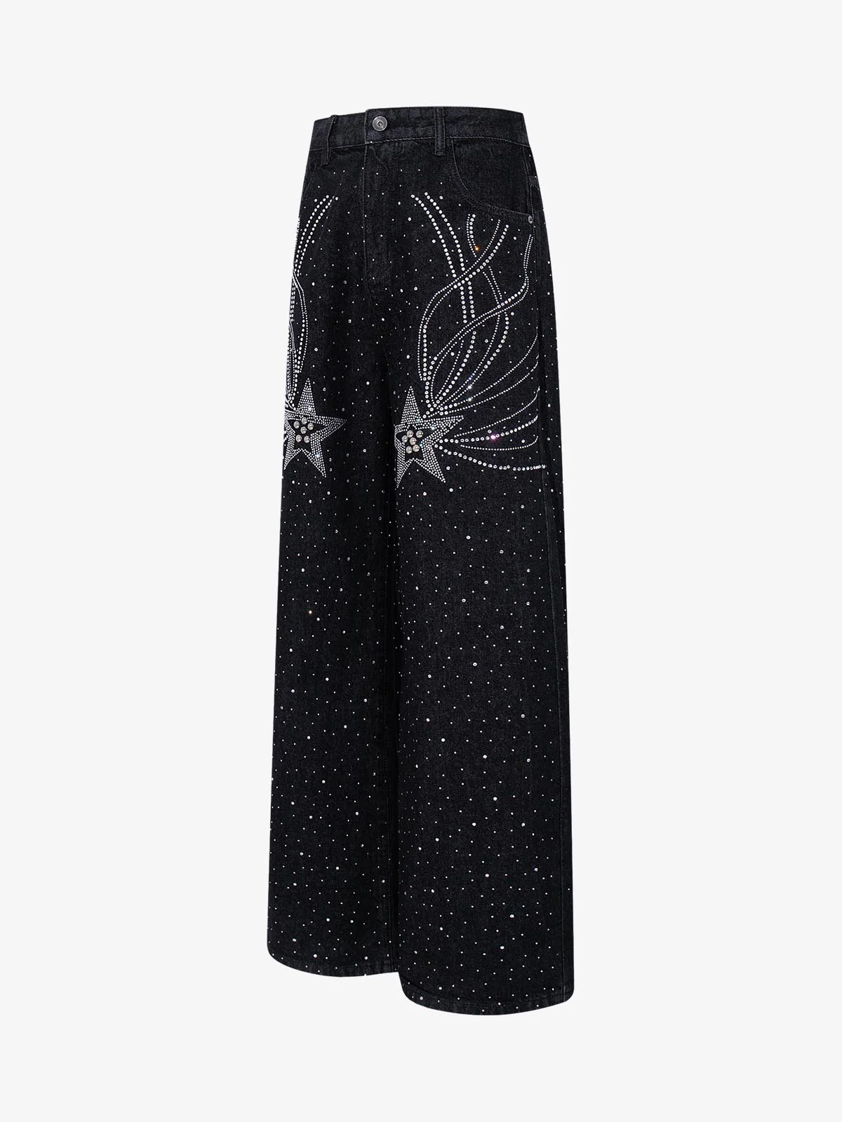 Star Rhinestone Embellished Baggy Jeans - Image 9