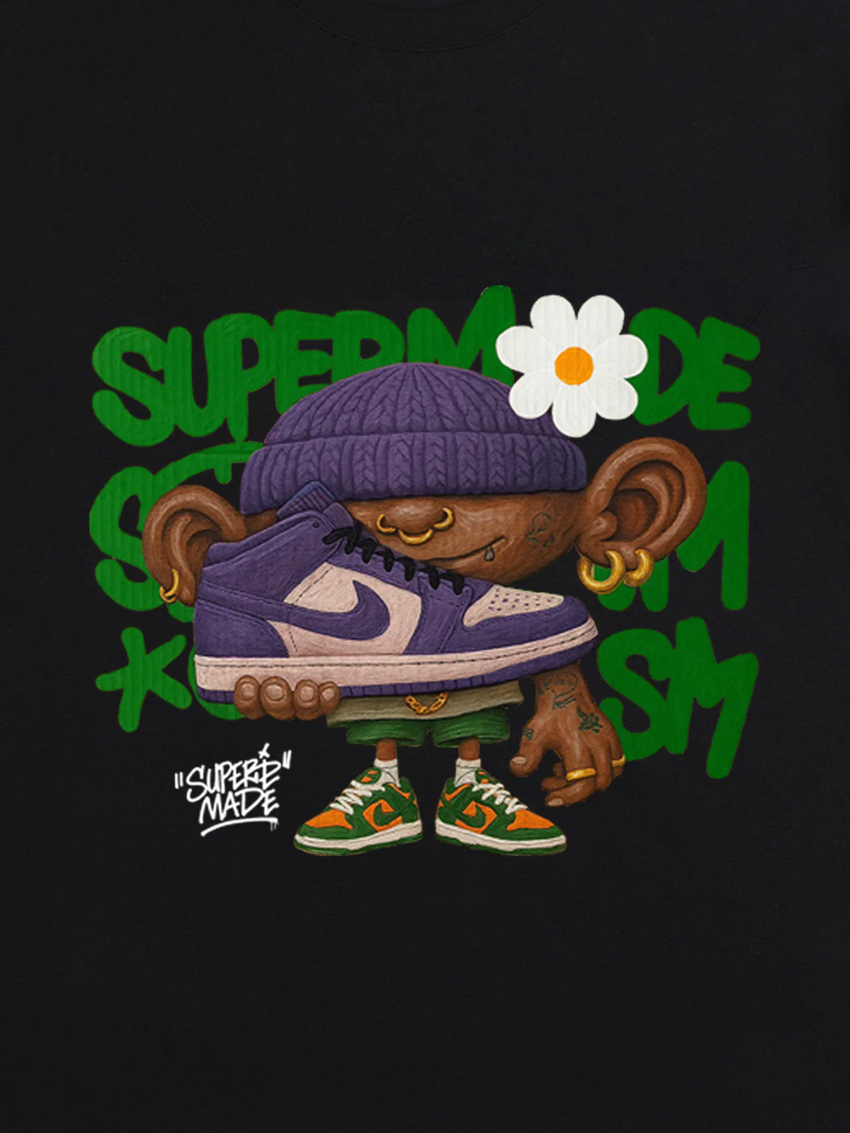 Street Cartoon Sneaker Graffiti Sneaker T-shirt - Image 15
