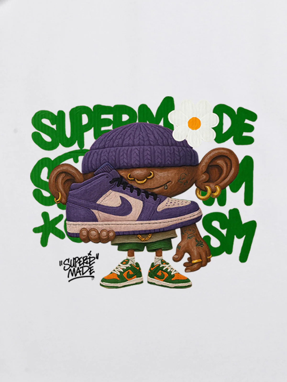 Street Cartoon Sneaker Graffiti Sneaker T-shirt - Image 16
