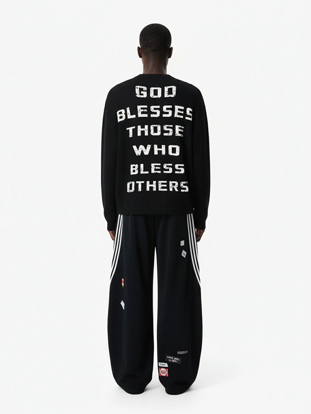 Street Cross Lettering Print Long-Sleeved T-Shirt - Image 10