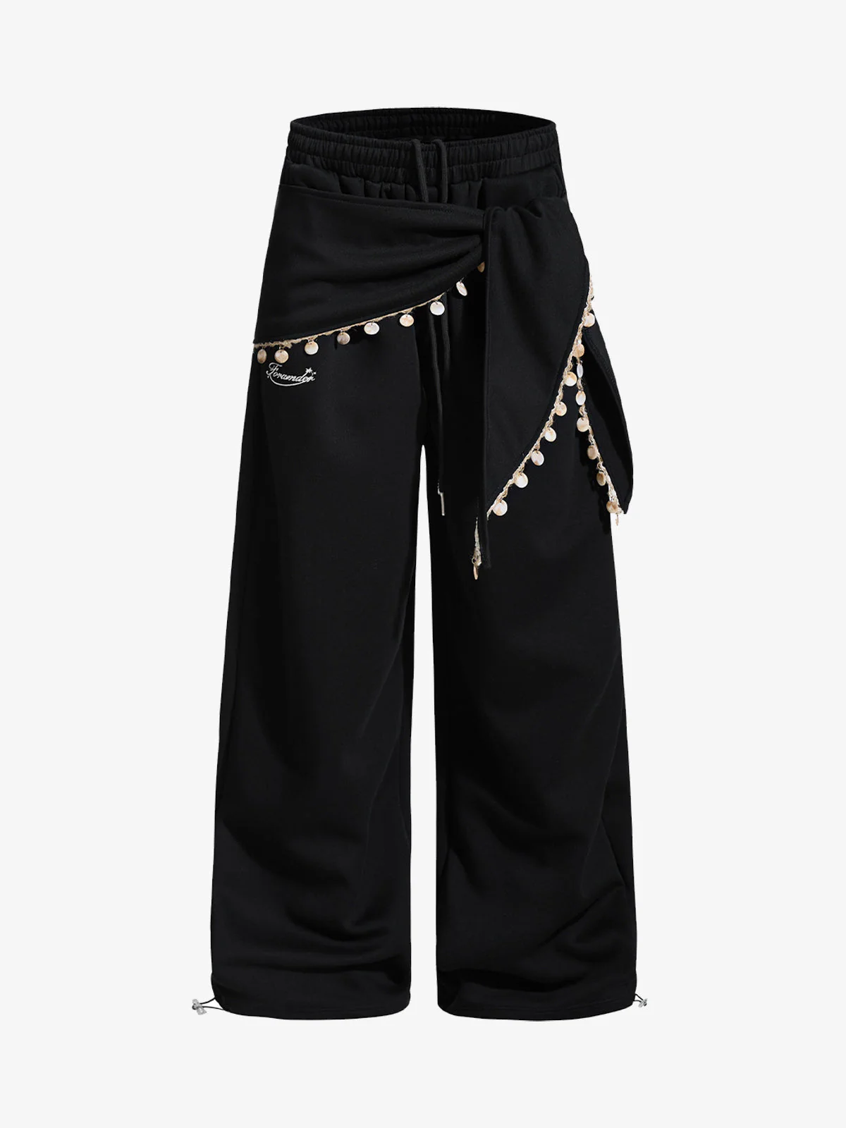 Street Detachable Flap Lace-up Jogger Pants - Image 2