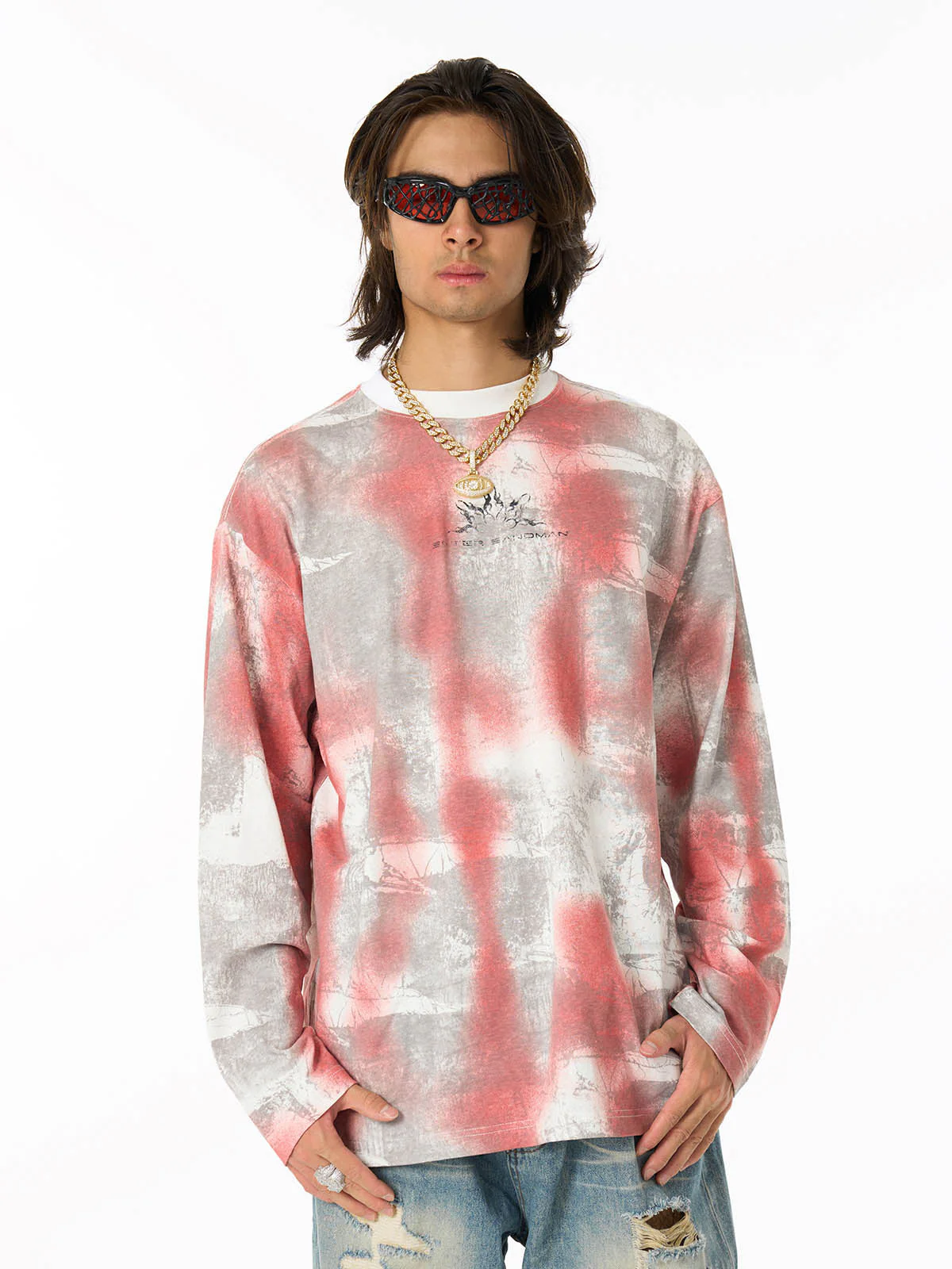 Street Dirty Bye Gradient Design Long-Sleeved T-Shirt - Image 3