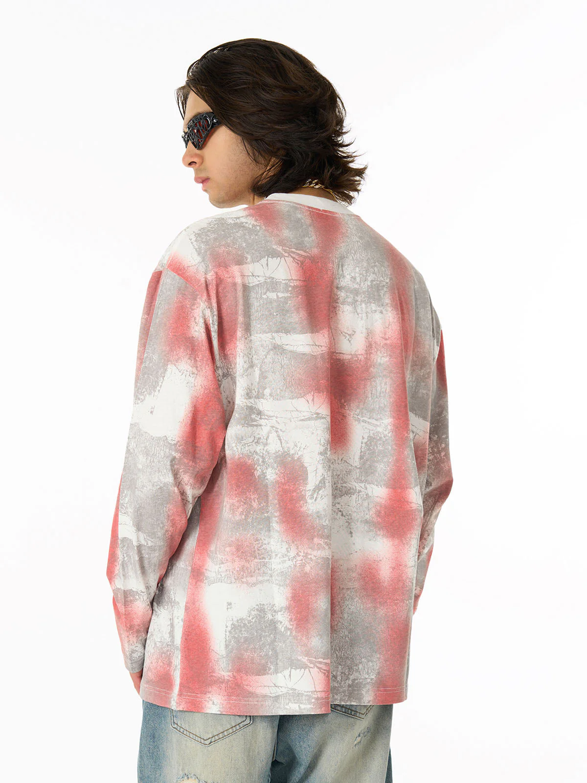 Street Dirty Bye Gradient Design Long-Sleeved T-Shirt - Image 4