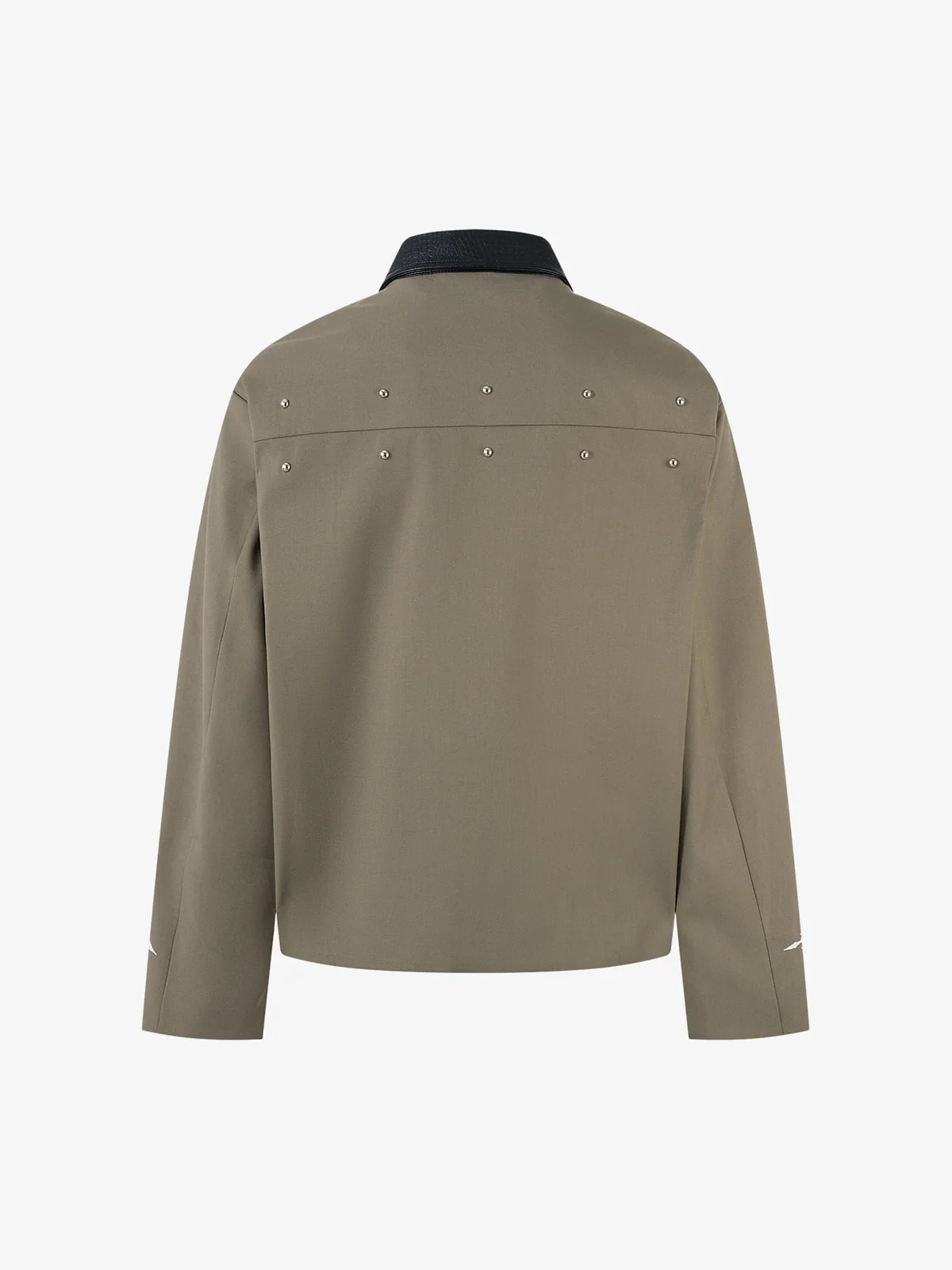 Street Gothic PU Leather Collar With Thorn Print Jacket - Image 4