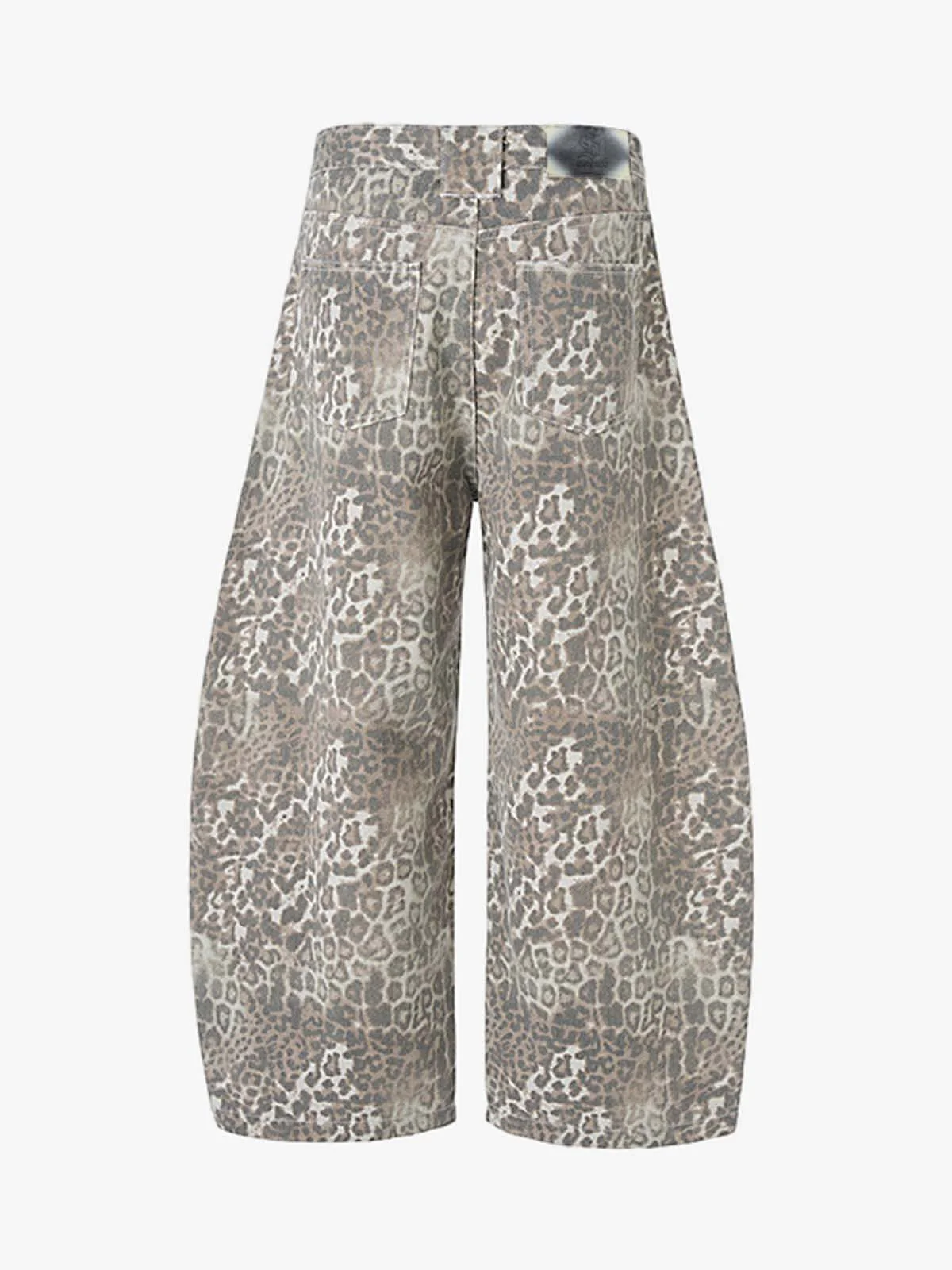 Street Leopard Camouflage Pleated Barrel Jeans - Image 6