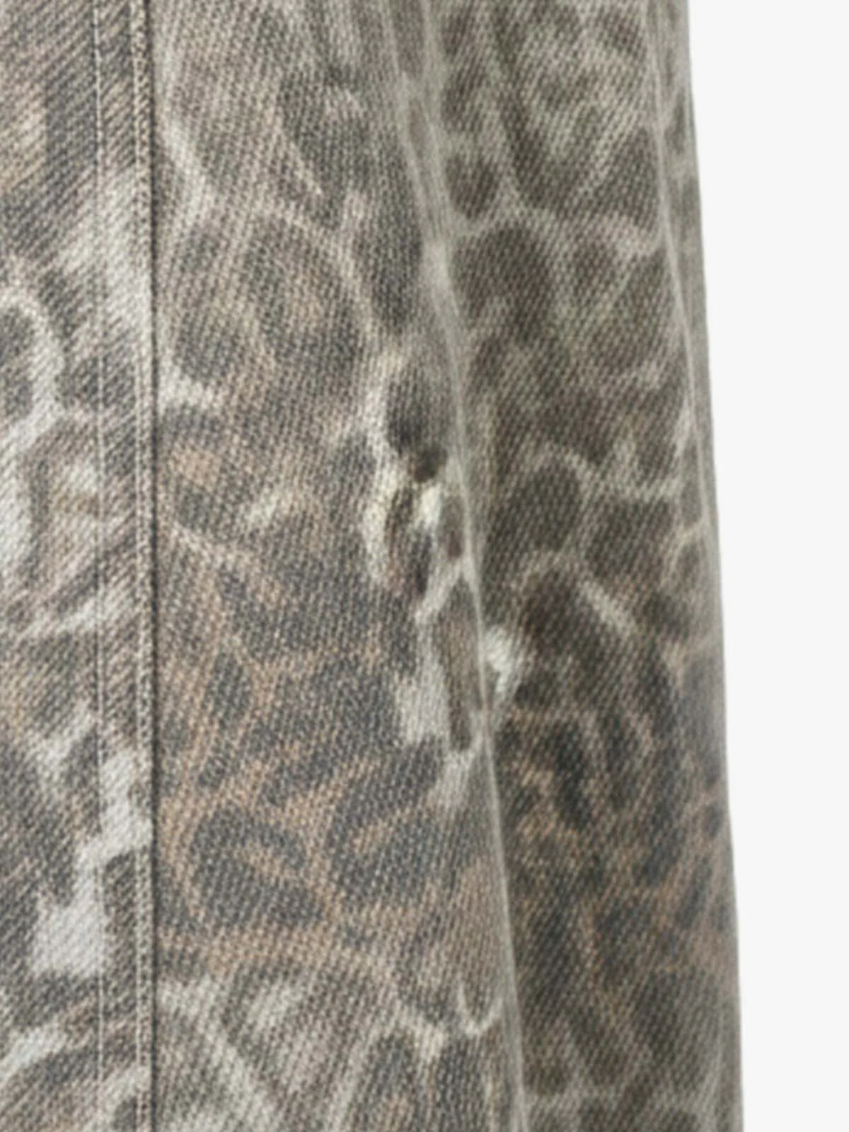 Street Leopard Camouflage Pleated Barrel Jeans - Image 9
