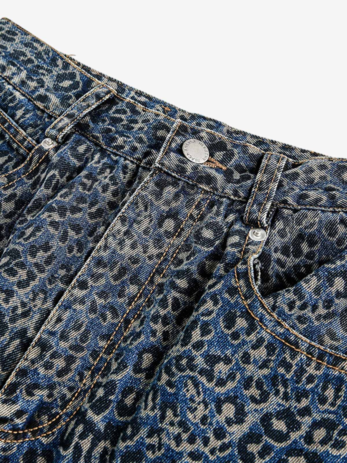 Denim Street Leopard Print Barrel Jeans - 2458 - Image 5