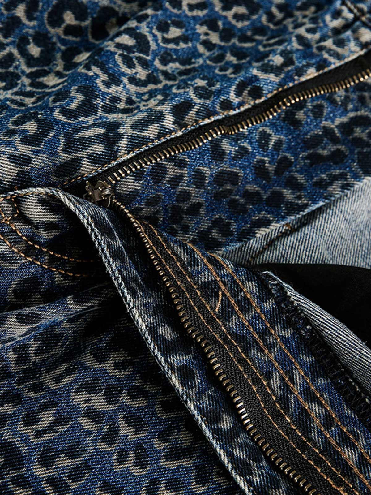 Denim Street Leopard Print Barrel Jeans - 2458 - Image 7