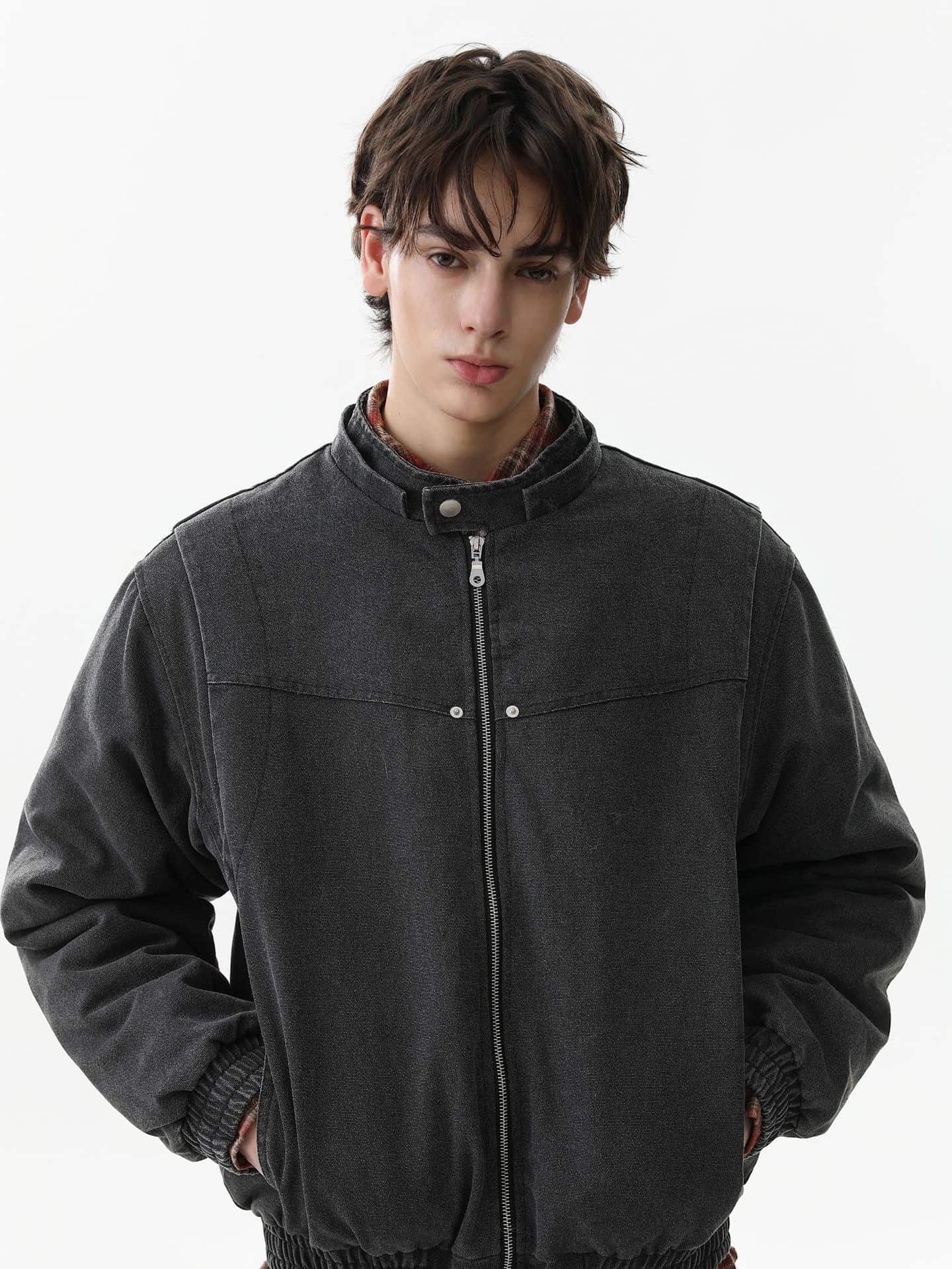 Street Outdoor Detachable Fur Collar Fleece Hooded Padded Jacket - Image 7