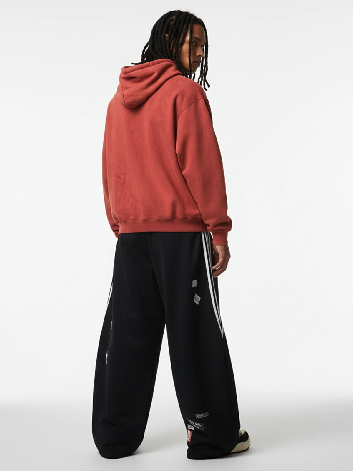 Street Patterned Striped Barrel Casual Pants - Image 4