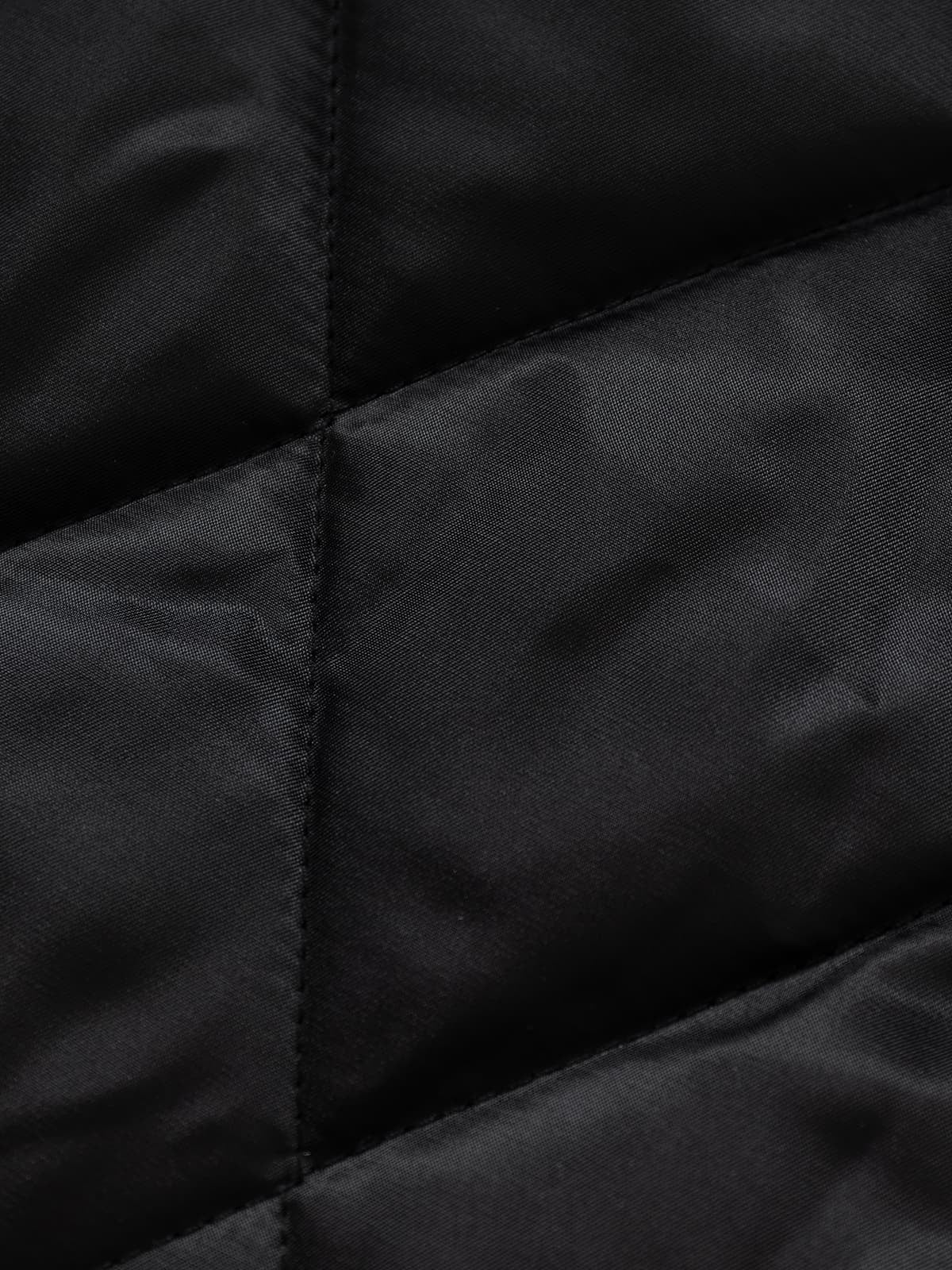 Street Punk Oblique Zipper Lambswool Collar Quilted Jacket - Image 14