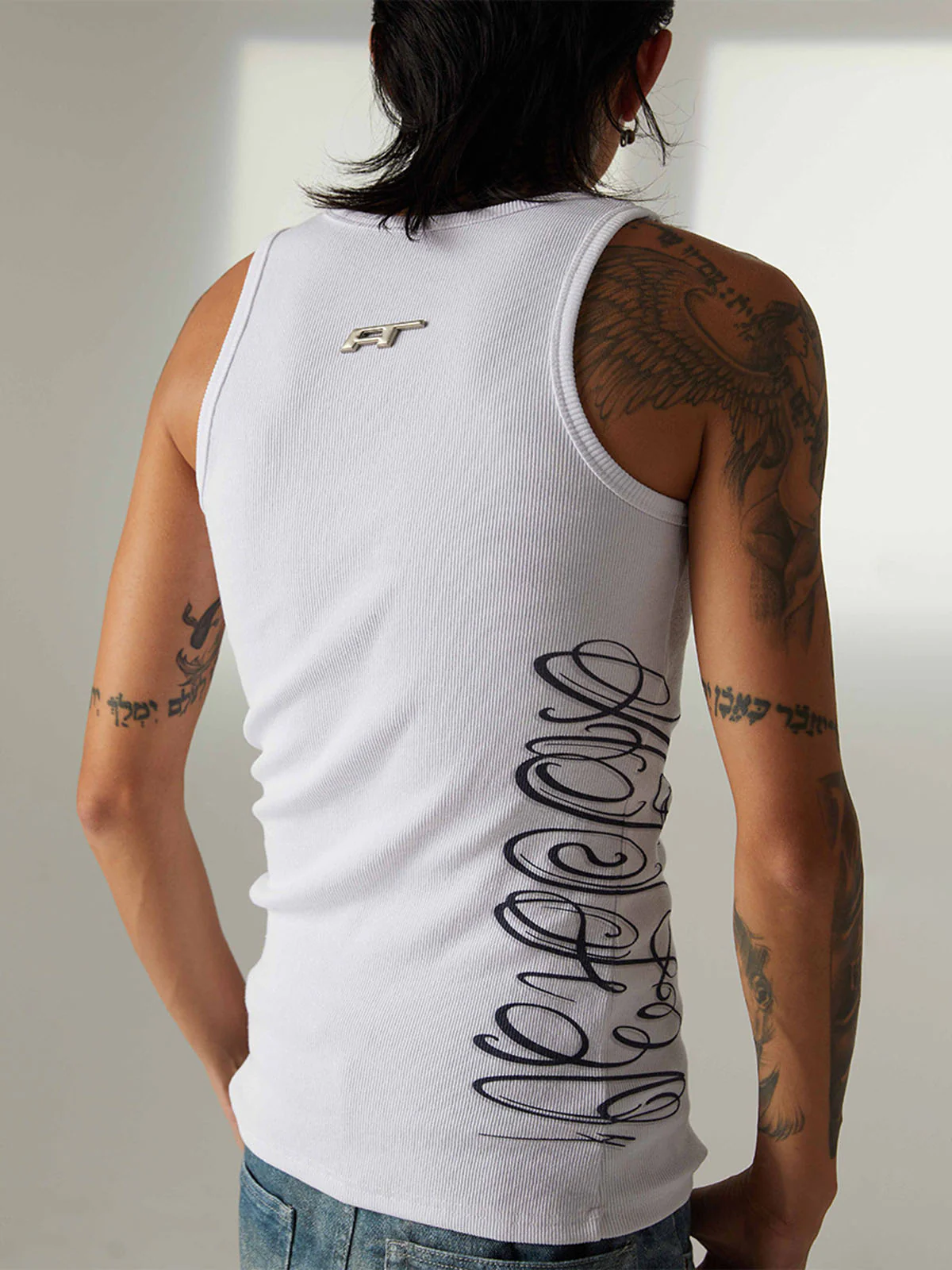 Street Ribbed Slim Fit Printed Vest - Image 12