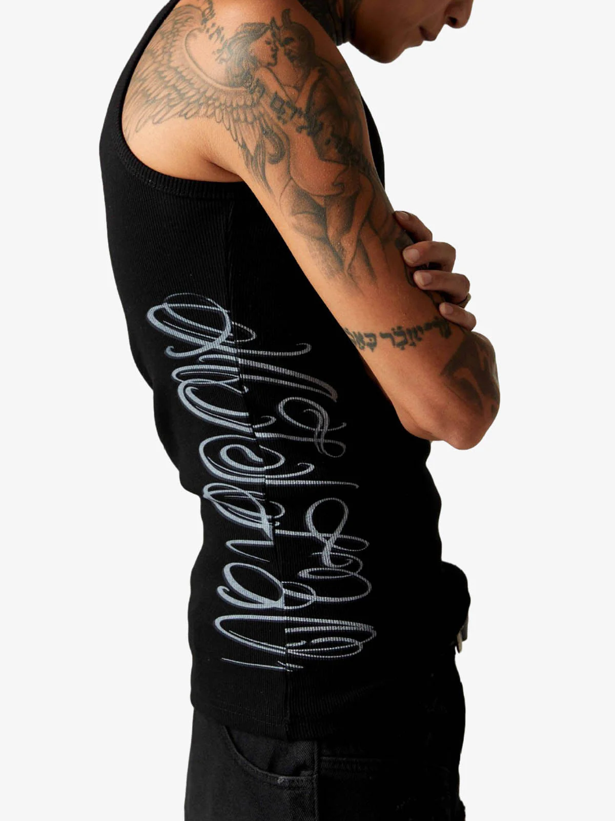 Street Ribbed Slim Fit Printed Vest - Image 2