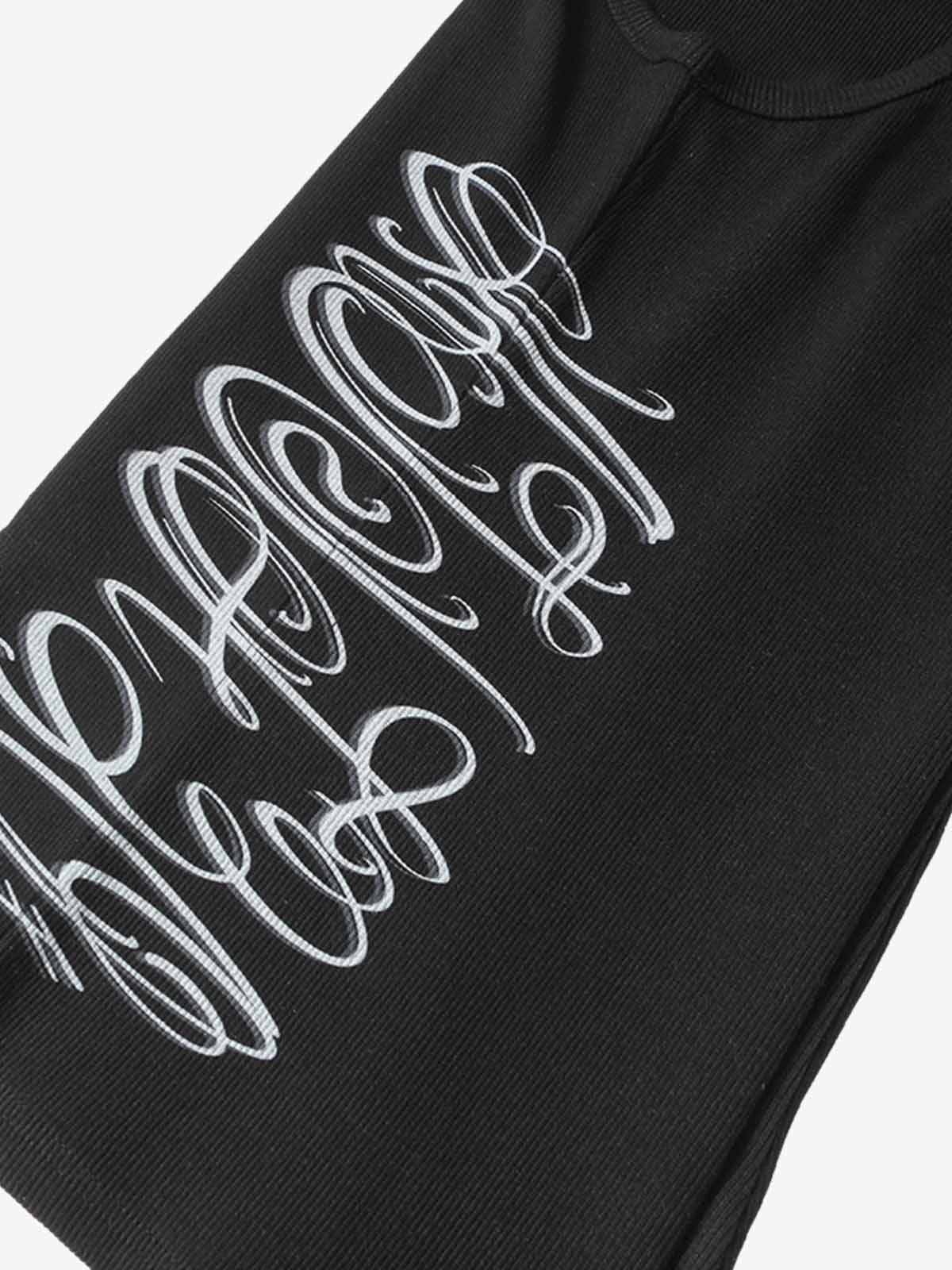 Street Ribbed Slim Fit Printed Vest - Image 7