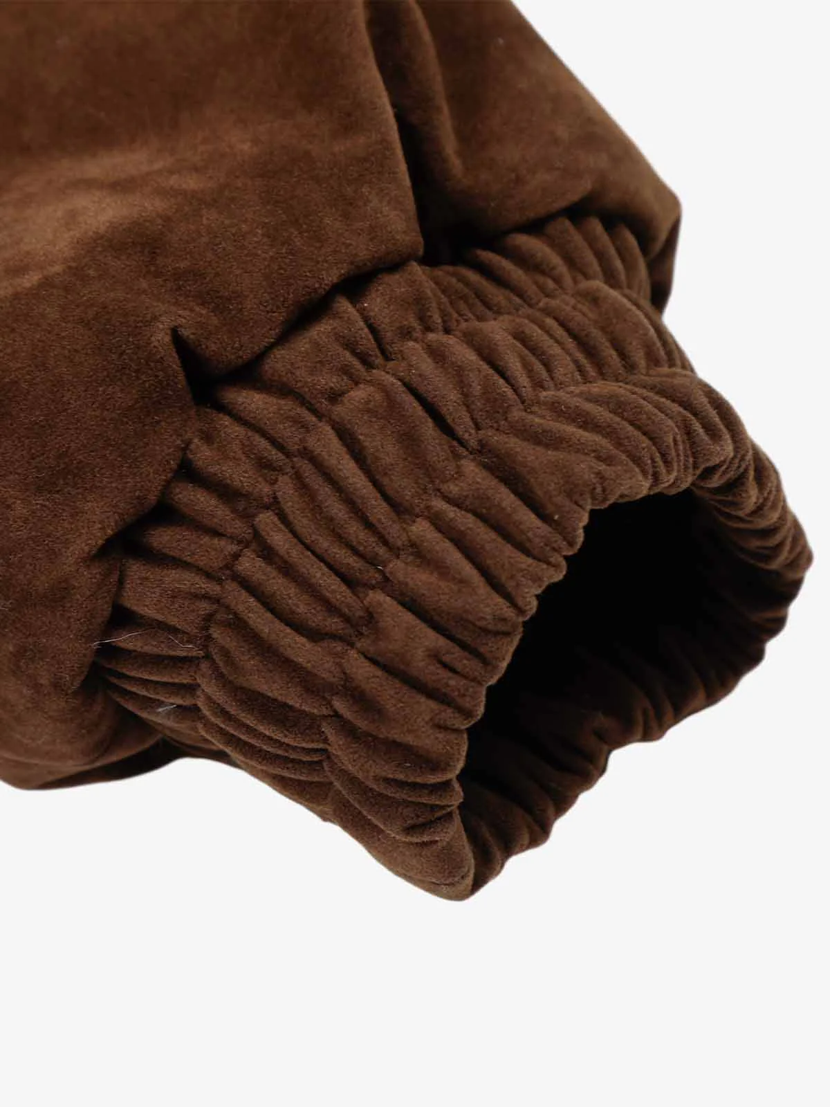 Streetwear Metal Clip Faux Fur Hooded Suede Bomber Jacket - 2597 - Image 17