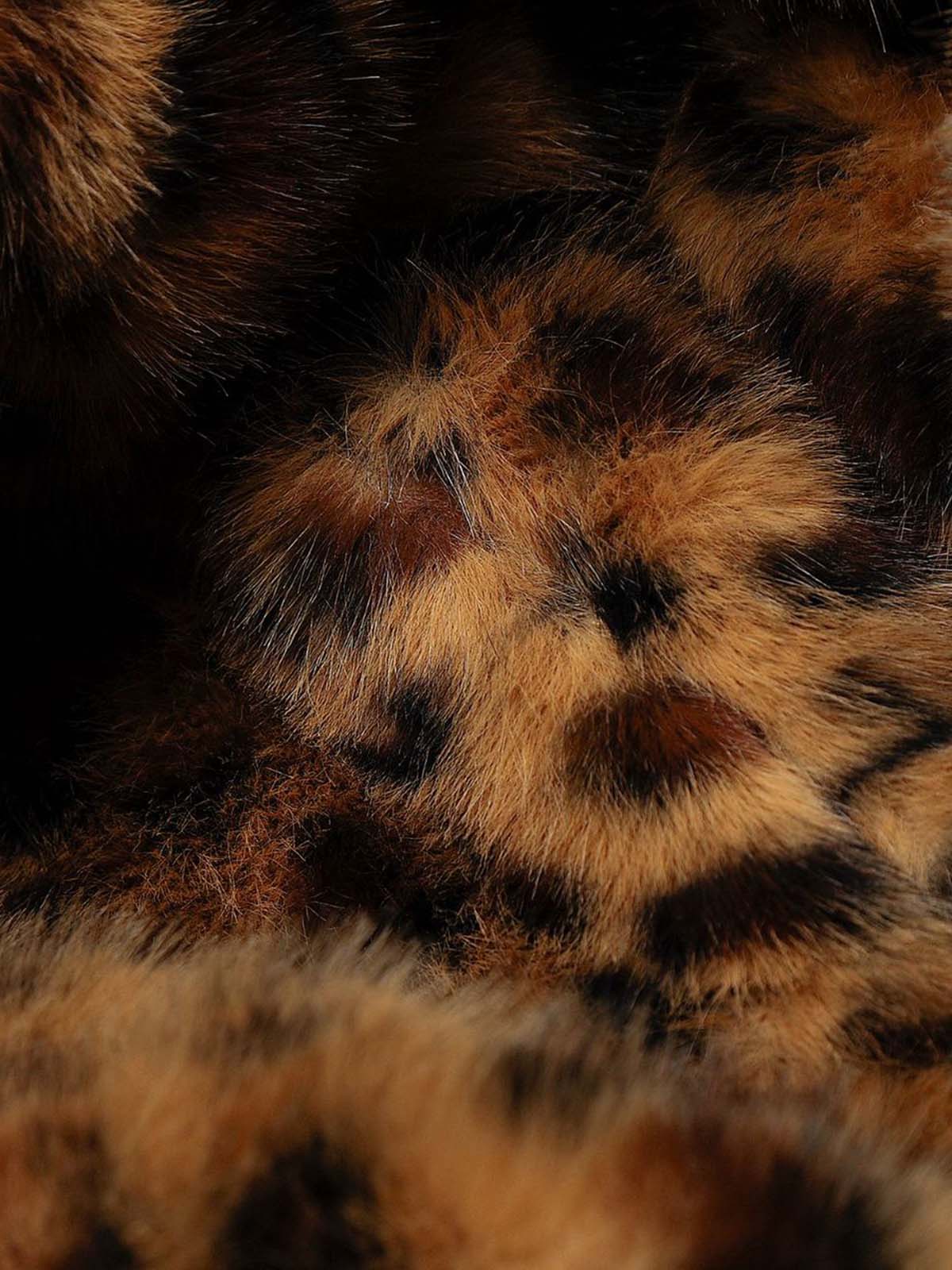 Tiger Print With Ears Hooded Fur Jacket - Image 6