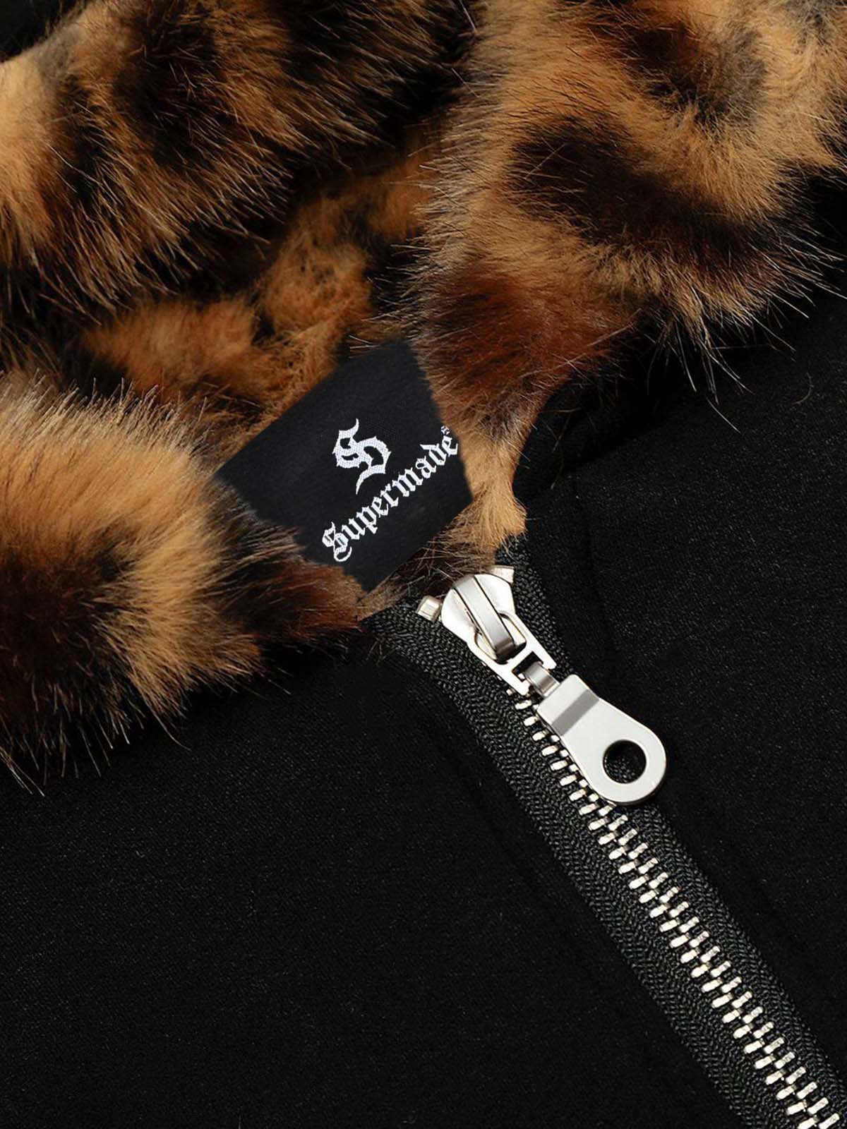 Tiger Print With Ears Hooded Fur Jacket - Image 8