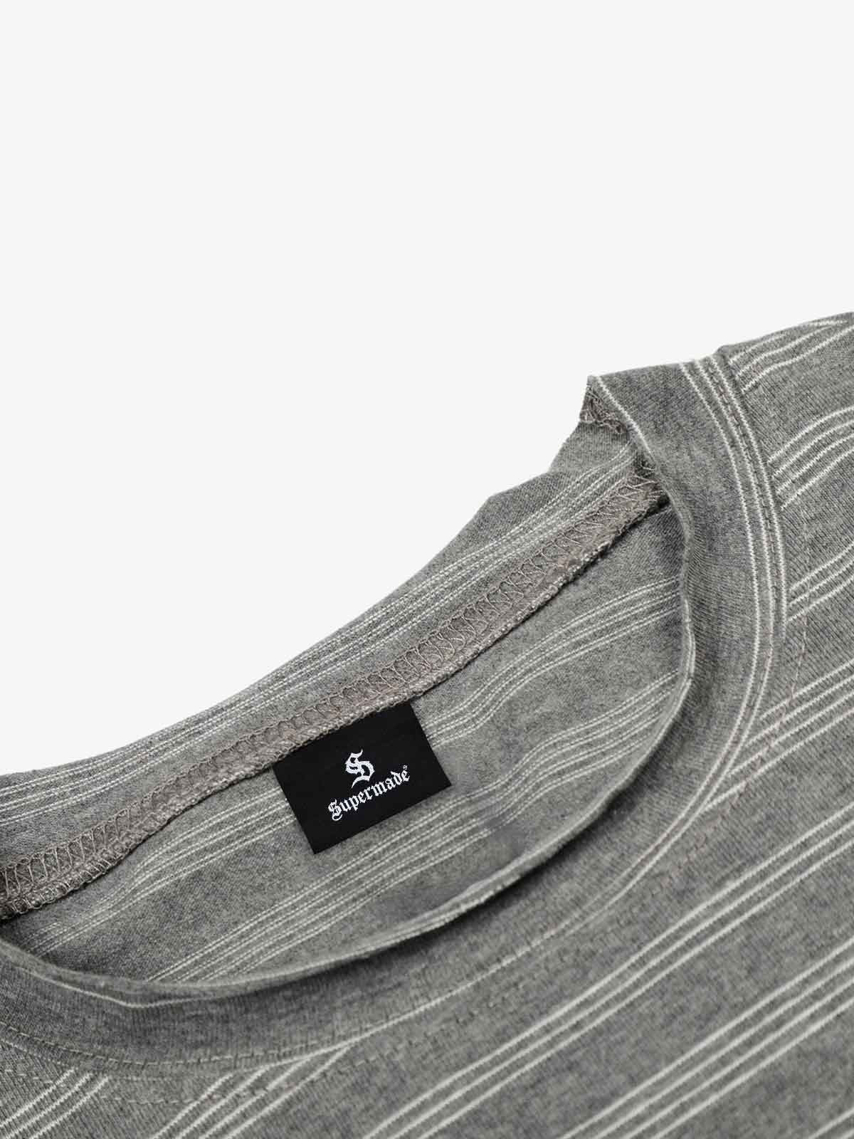Striped Gothic Letter Graphic Long Sleeve T-Shirt - Image 5