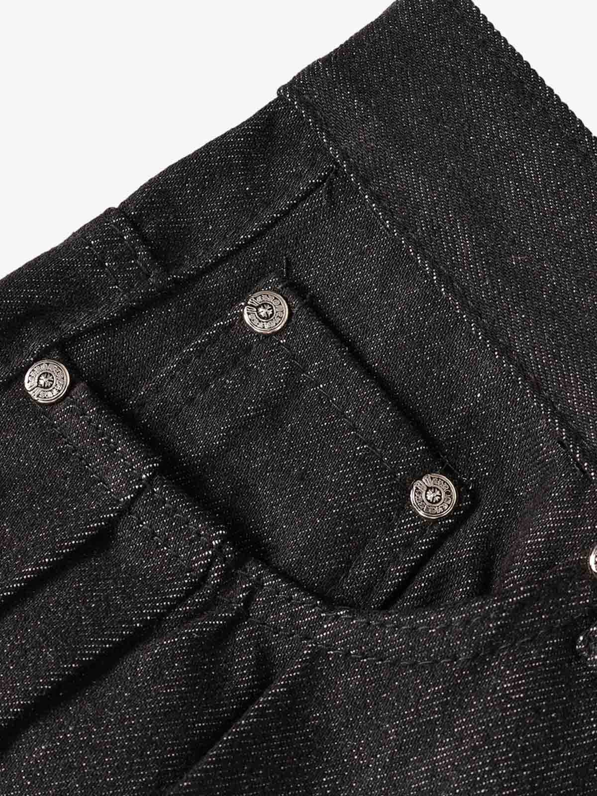 Studded Pleat Wide Leg Denim Jeans - Image 10