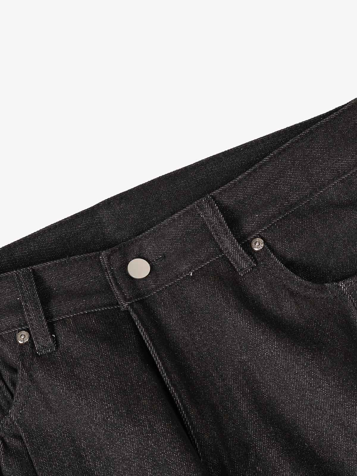 Studded Pleat Wide Leg Denim Jeans - Image 8