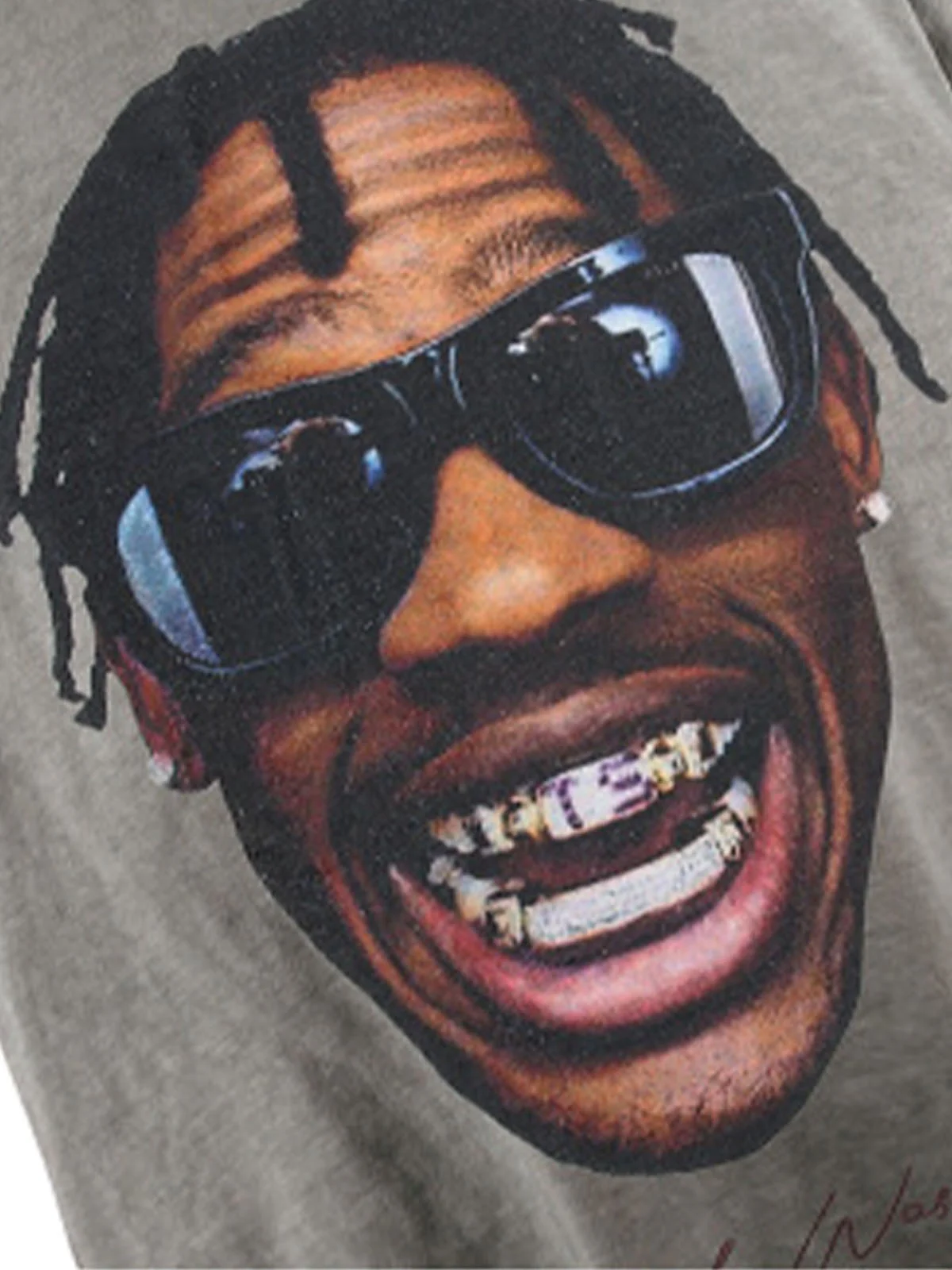 Portrait Print Crew Neck T-Shirt - 2377 - Image 3