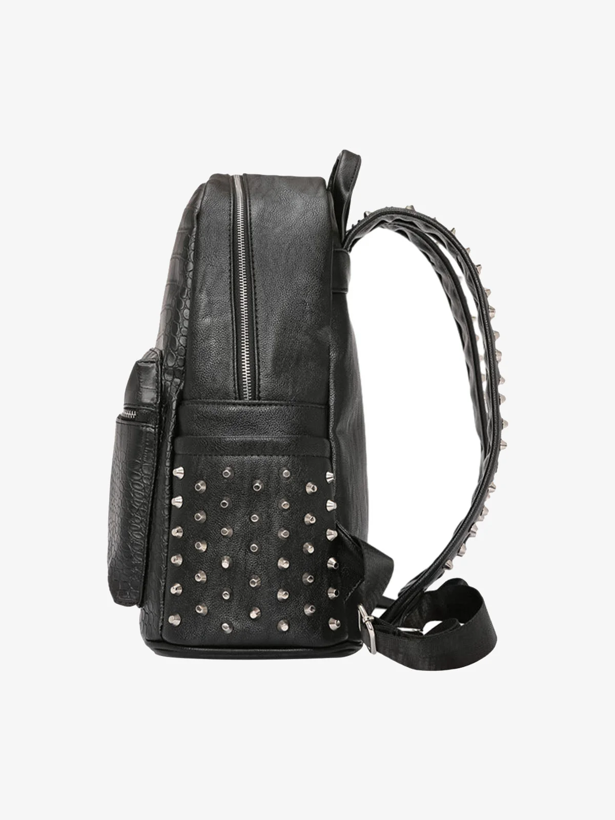 Rivet Crocodile-Print Backpack - 2464 - Image 2
