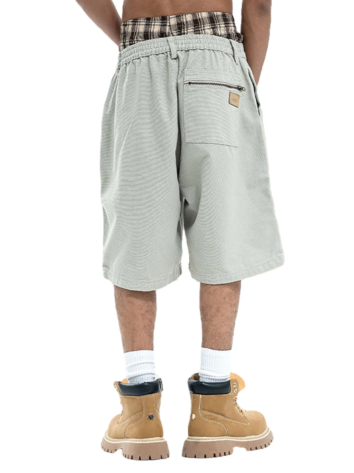 Retro Structured  Design Cargo Shorts - Image 5