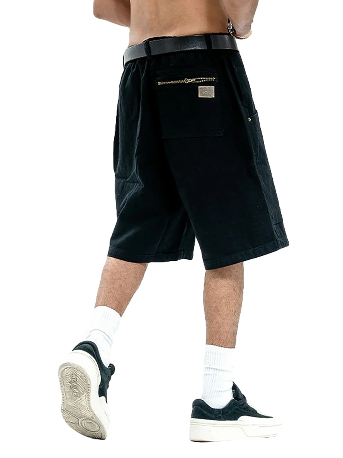 Retro Structured  Design Cargo Shorts - Image 6